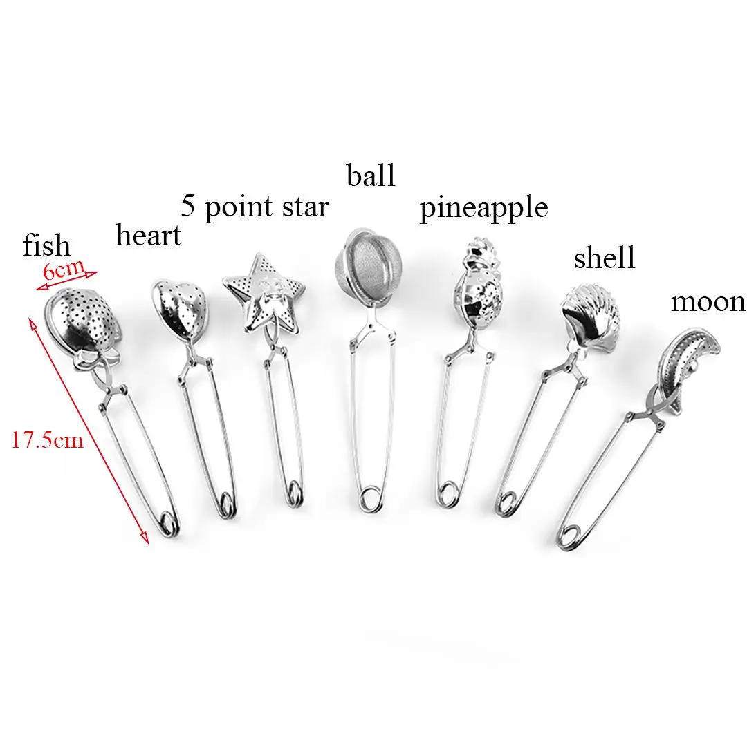 1Pc Creative Star Moon Tree Shaped Tea Infuser Stainless Steel Reusable Metal Tea Bag Filter Tea Strainer with Handle