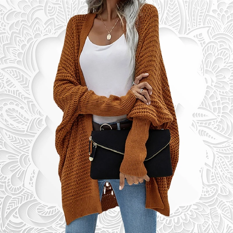 

Fashion Women Winter Batwing Sleeve Oversized Cardigan Sweater Clothing Loose Coat Knitwear Knitted Jackets