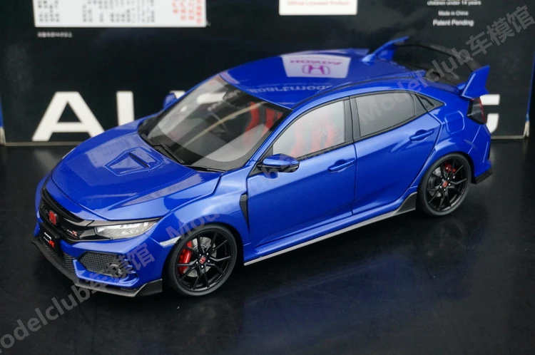 

Autoart 1:18 Civic Type-R FK8 Blue JDM Alloy Fully Open Simulation Limit Metal Static Car Model Toy Gift