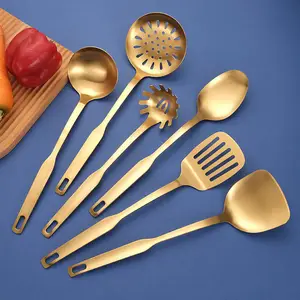 Brushed Gold Cooking Utensils