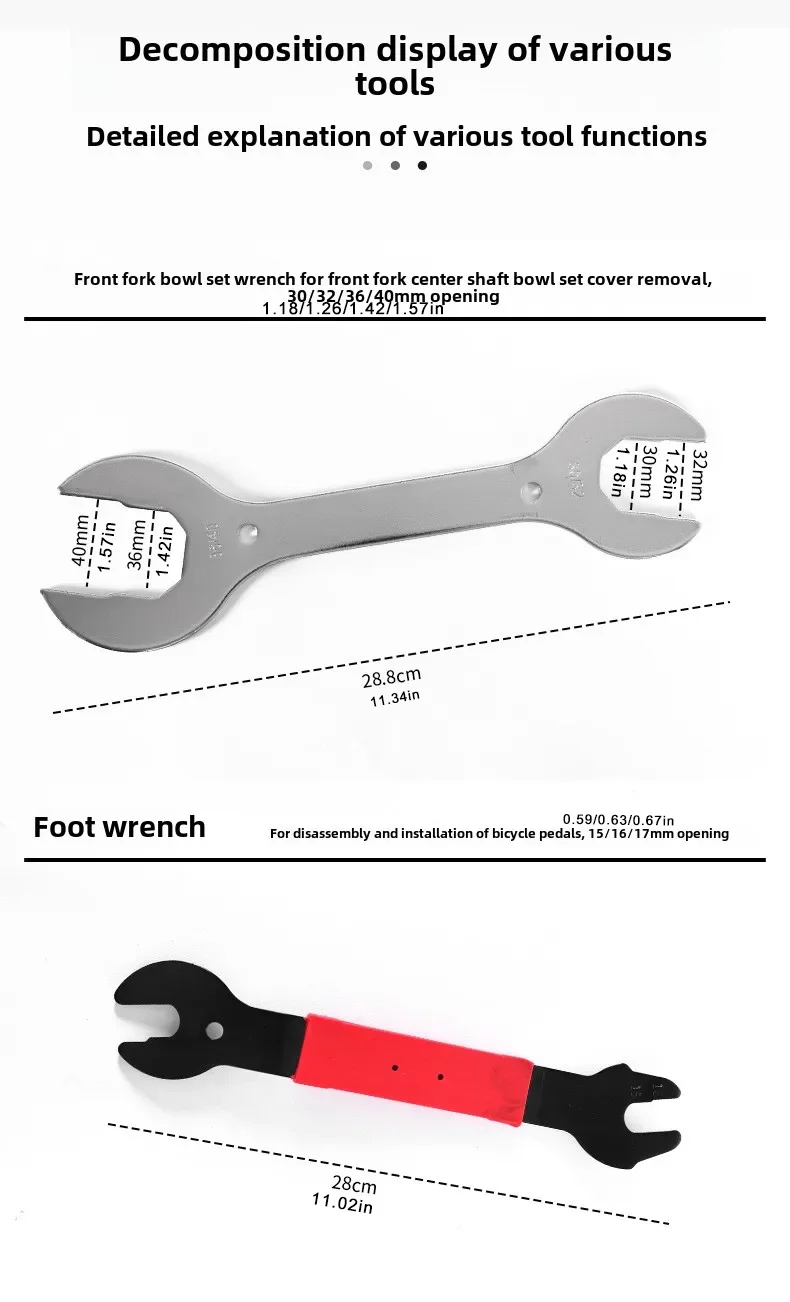 1Set Fahrrad Werkzeug Set für Radfahrer Tragbare Mountainbike Reparatur Tools Kit Fahrrad Werkzeug Kit Fahrrad Allen Schlüssel Werkzeug steckschlüssel – Detail 15
