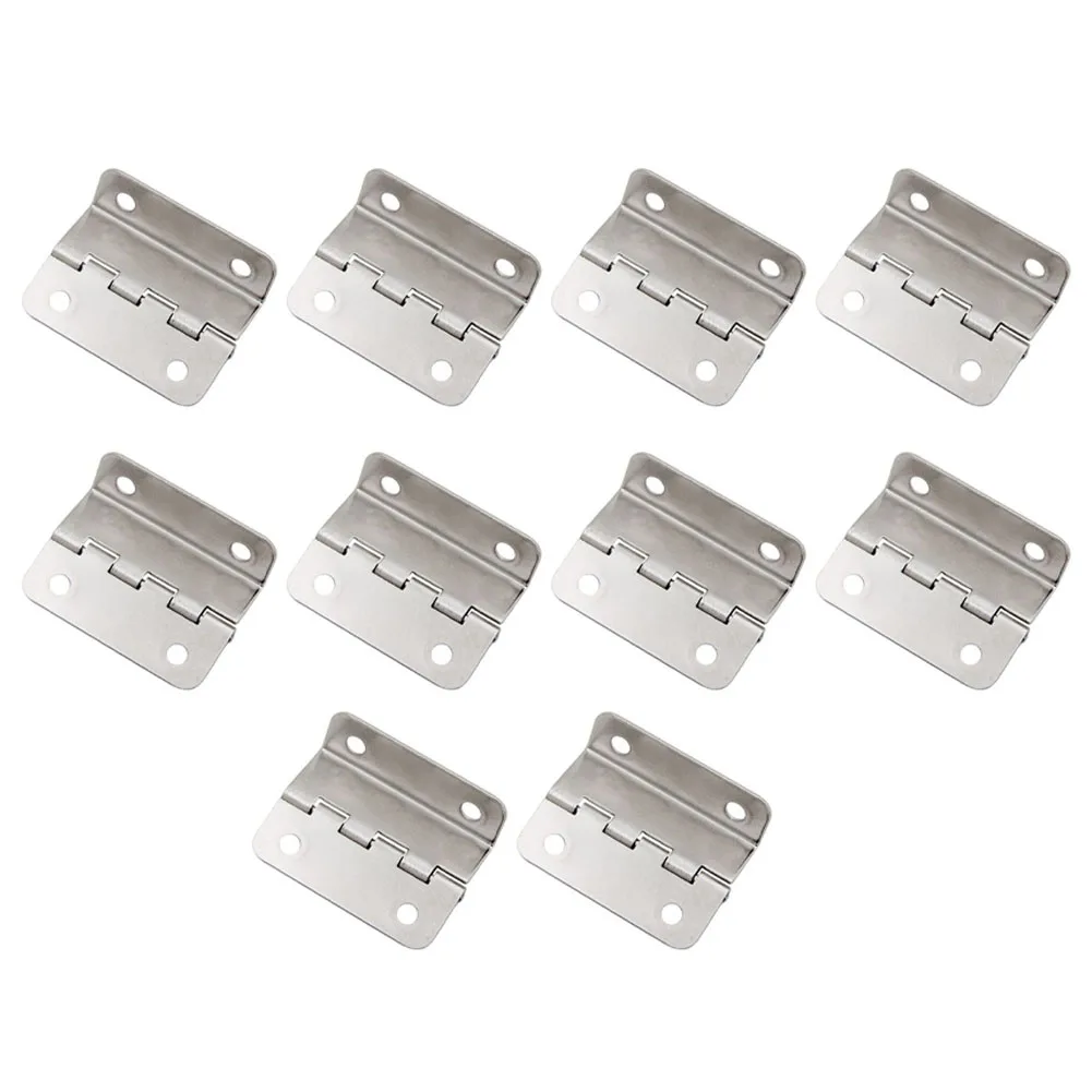

10pcs Three-Fold Hinge Gift Wooden Box Right Angle 4-Hole Hinges Dollhouse Cabinet Door Hinge Hardware Accessories