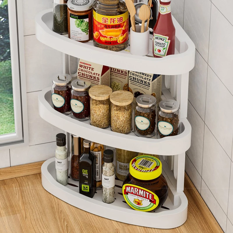 Estante de almacenamiento para cocina, organizador triangular multicapa para  botellas de condimentos, accesorios de cocina - AliExpress