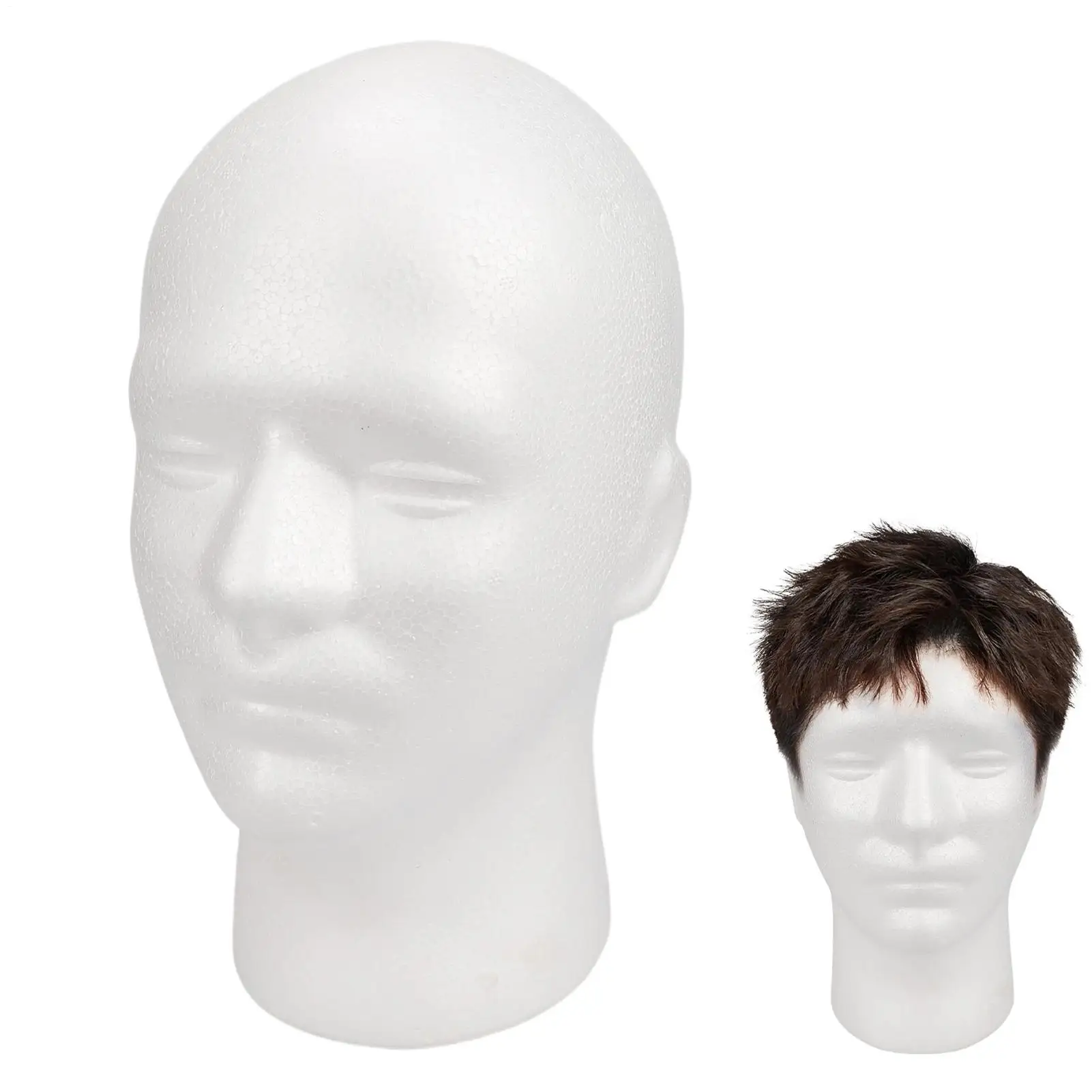 1pc Male Head Mould Foam Family Foam Head Foam Head Fixed Props Display Head Wig Practice Foam Wigs Head Model And Display Hair
