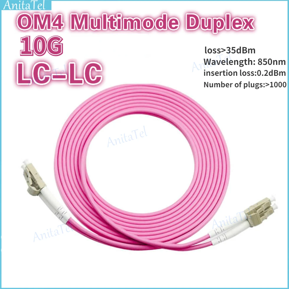 10 Pz M4 10 Gigabit Cavo Patch In Fibra Ottica Multimodale 1-100M 50/125 2.00Mm 10/40/100Gbps 2 Core Duplex Ponticello In Fibra Pigtail