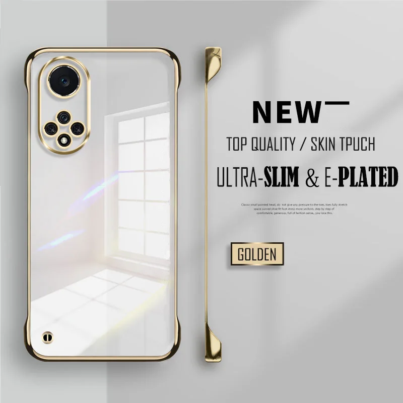 Luxury Plating Transparent Frameless Ultra Thin Case with Clear Hard Lens Protection