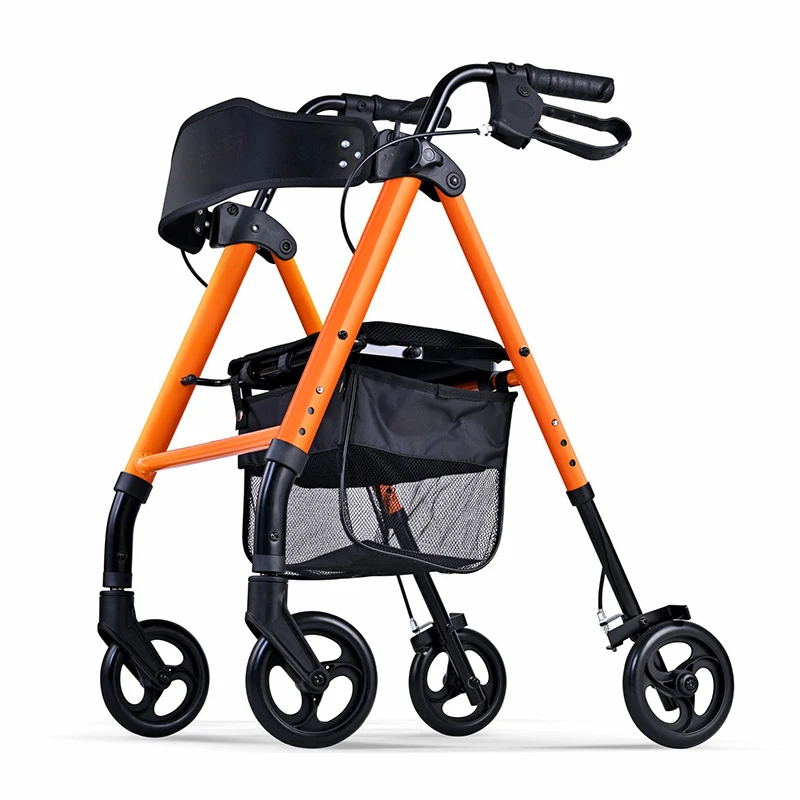 Heavy Duty Rollator Walker Load for 158kg,Lightweight Folding Bariatric Rolling Walker with Extra Wide Seat Elderly Walking Aids 5