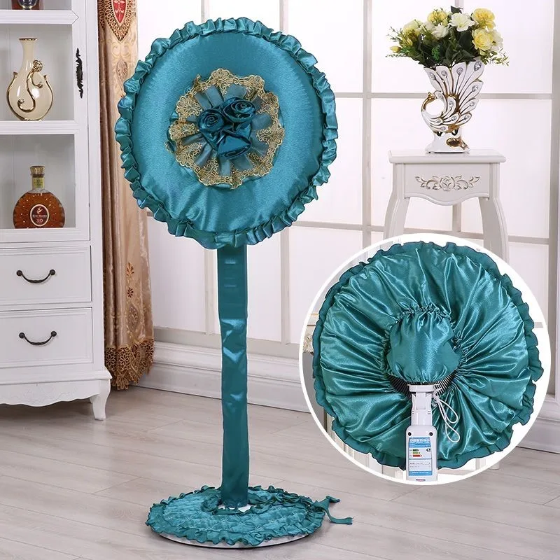 European Dustproof Circular Floor Fan Cover Small Sun Platform Fan Cover Fabric Lace Style Dustproof ZE852