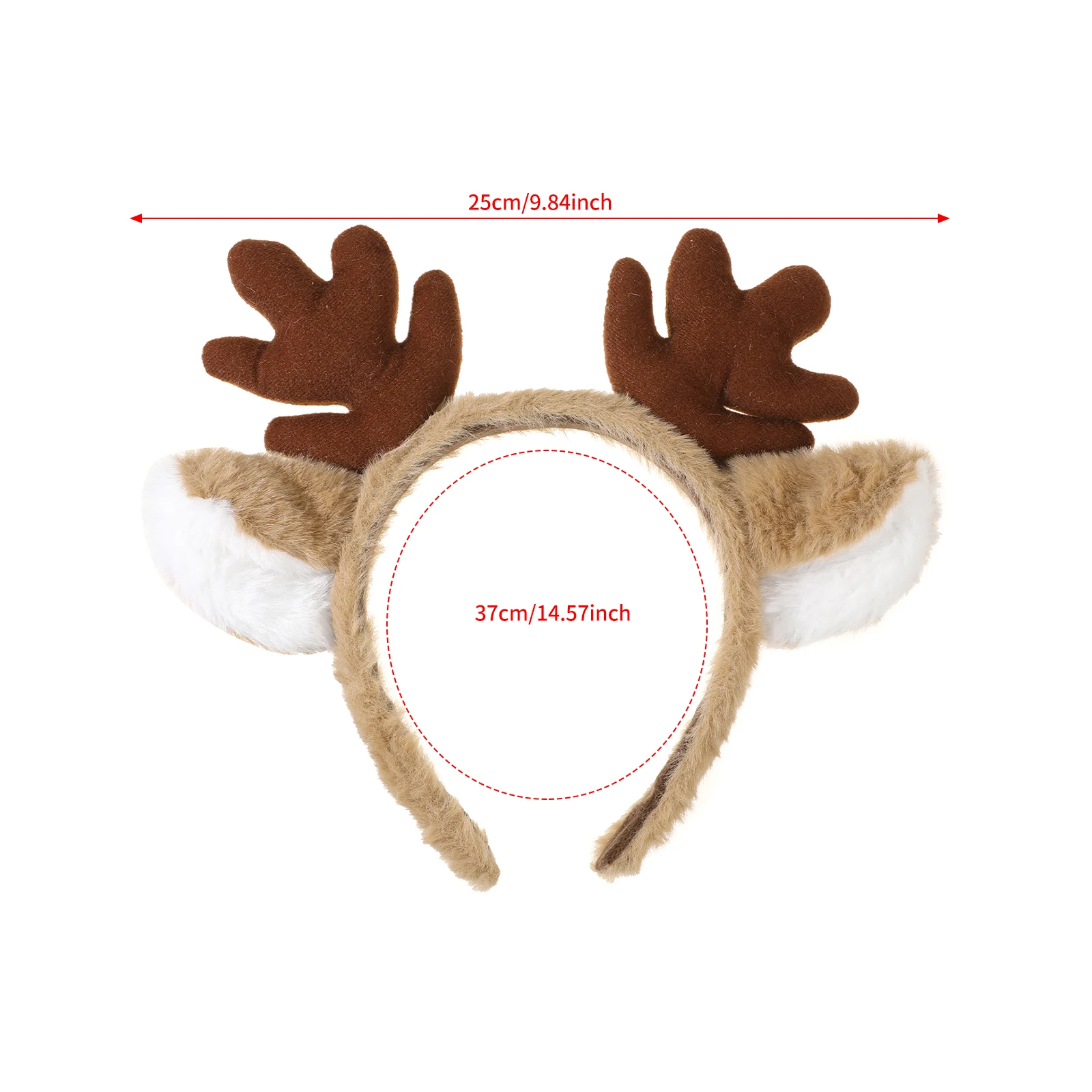 1pc Christmas Plush Antler Headband Party Headdress Antler Head Hoop Cute Cartoon Deer Ears Hair Bands Hair Accessories