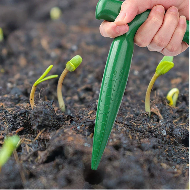 Zöld Lyukú Lyukasztó Talaj Állítható Gép Csemete Transzplanter Perforátor Vetőmag Húsos Növények Vágó Kerti Kellékek - Image 2