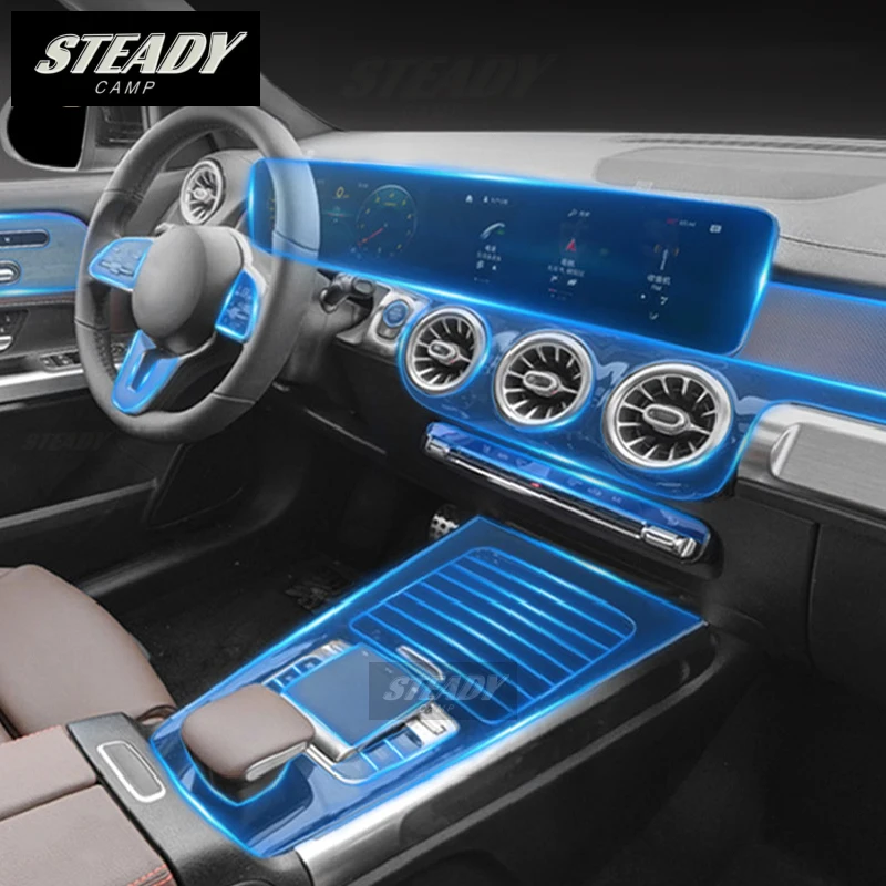 Self Healing Tpu Sticker Car Interior Center Console Gear Panel Protective Film For Mercedes