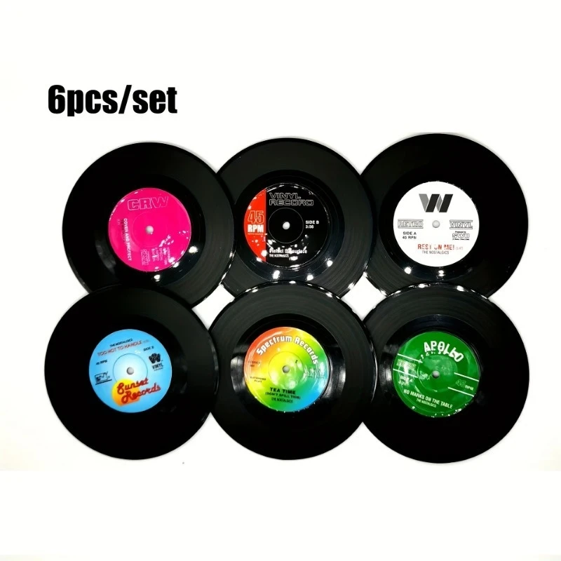 Music Vinyl Record Wood Ironing Non-slip Coaster