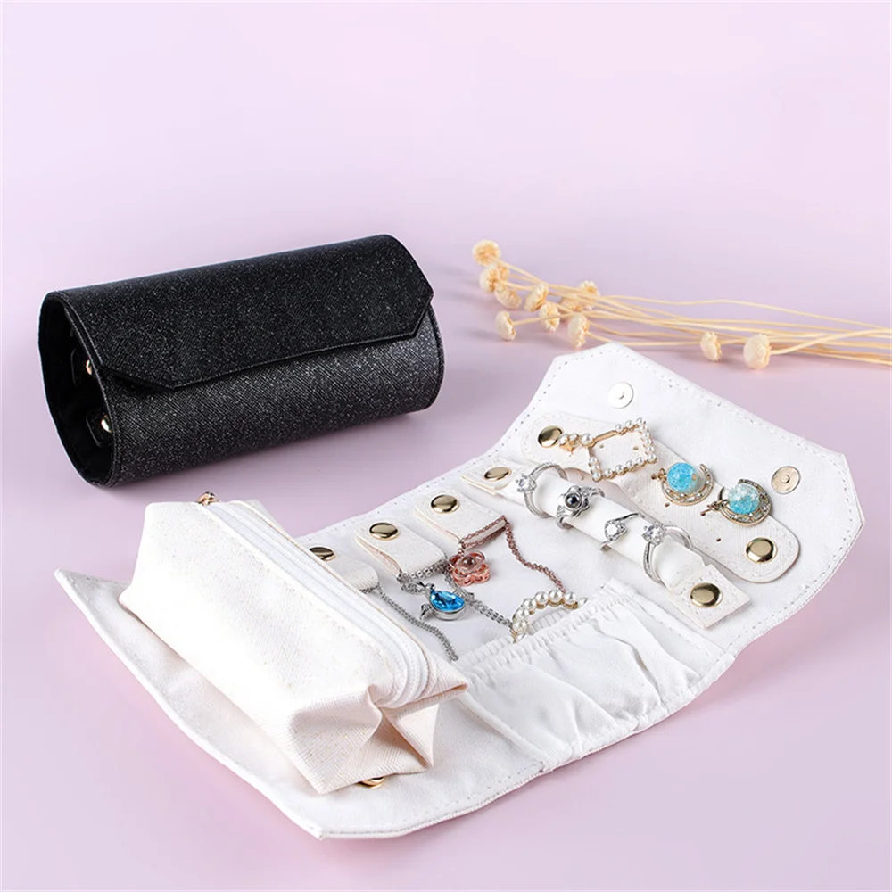 ISKYBOB-Women-Travel-Jewelry-Storage-Roll-Bag-Foldable-Jewelry-Roll-Box ...