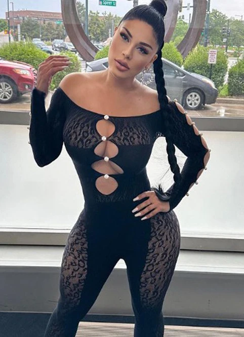 Pearl strapless hollow out sexy curves nightclub party transparent super elastic mesh playsuit bodysuit romper jumpsuit black