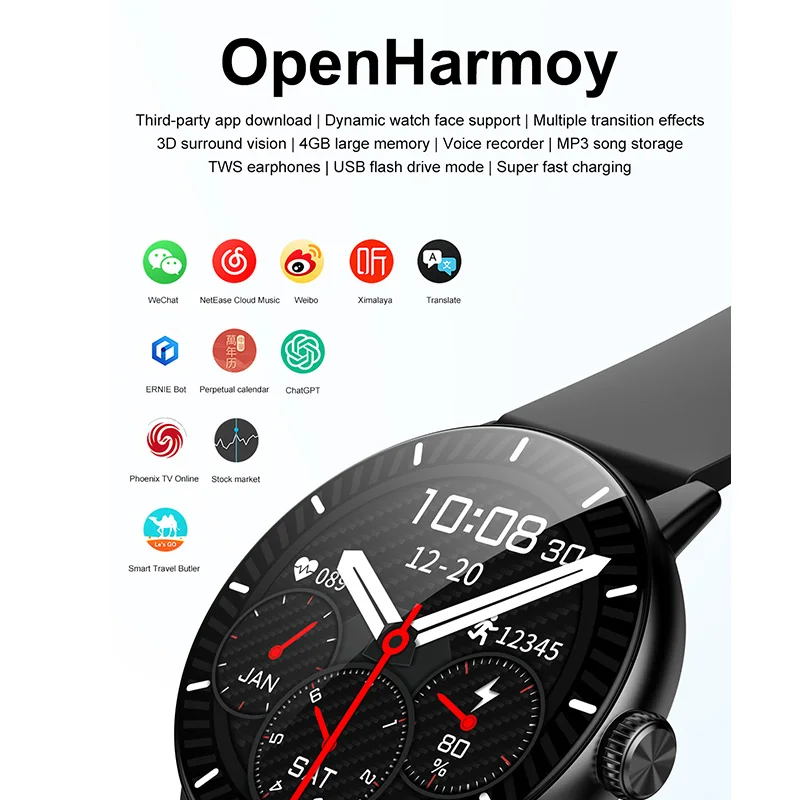 ���ο� 4GB ��뷮 �޸� Smartwatch ���� ���ø����̼� �ٿ�ε� Google Map TWS ����� AI ���� ���� ���� ���� Smartwatch