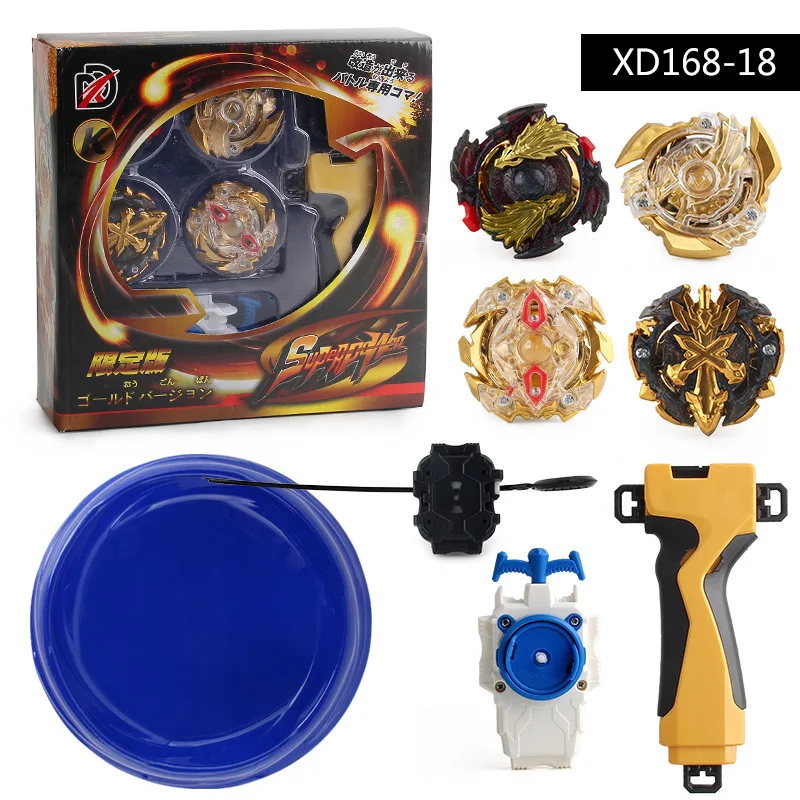 

Beyblade Burst XD168-18 Gold Version Gyro Set Toy Competition Duel Disk Plate 4-in-1 Combination Handle