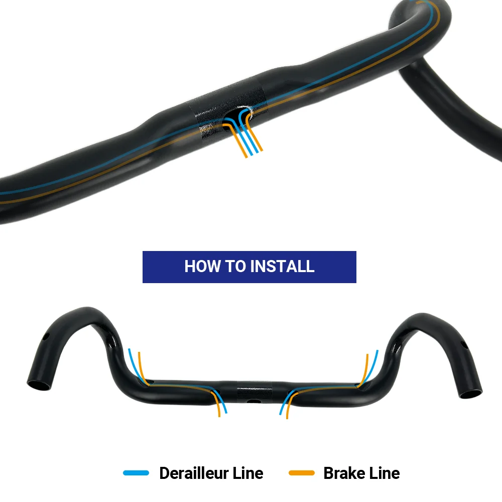 Guidon Vélo Carbone Grande évasée Pour Gravel/route/cyclocross - 340-440mm, Diamètre 31.8mm, Neuf