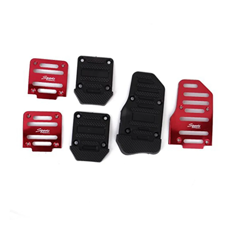 3Pcs universal racing manual non-slip foot pedal pad cover aluminum automatic gear brake accelerator car interior accessories car accessories car pedals pedal cover