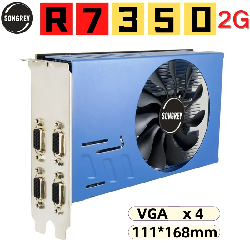 SONGREY R7 350 4VGA /6VGA Multi-Display Graphics Card AMD GPU 2G/4G GDDR5 Multi-Monitors Video Card For Stock Trading 1