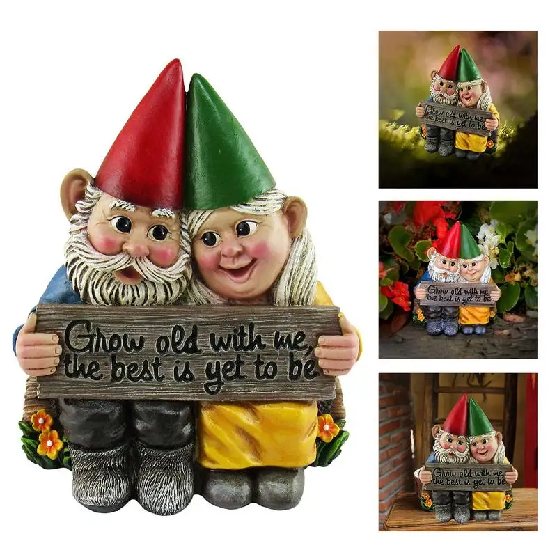 Whimsical Resin Garden Gnome Statue - Playful Dwarfs Figurines for Creative Lawn Decoration