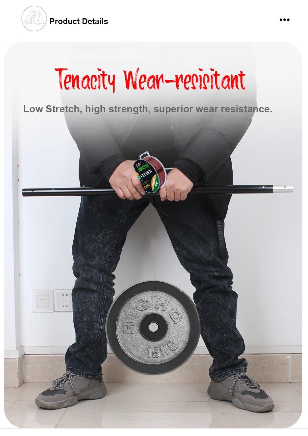 Description Picture 6 of itemFTK 150M/300M Super Strong Nylon Fishing Line 0.14MM-0.50MM Fluorocarbon Coating Monofilament Carp Fishing Line 15.35LB-44.75LB