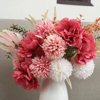 Champagne Artificial Silk Flowers for Home Wedding Christmas Decor Bedroom Centerpiece Table Arrange Bride Holding Fake Bouquet - Image 3