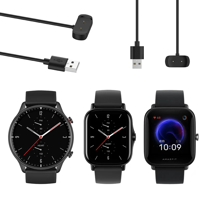Huami Amazfit GTS 4/2 Mini GTR 2 2e Bip 5 Pop Pro 충전기 크래들, Amazfit T-Rex Pro용 충전 케이블, 1m