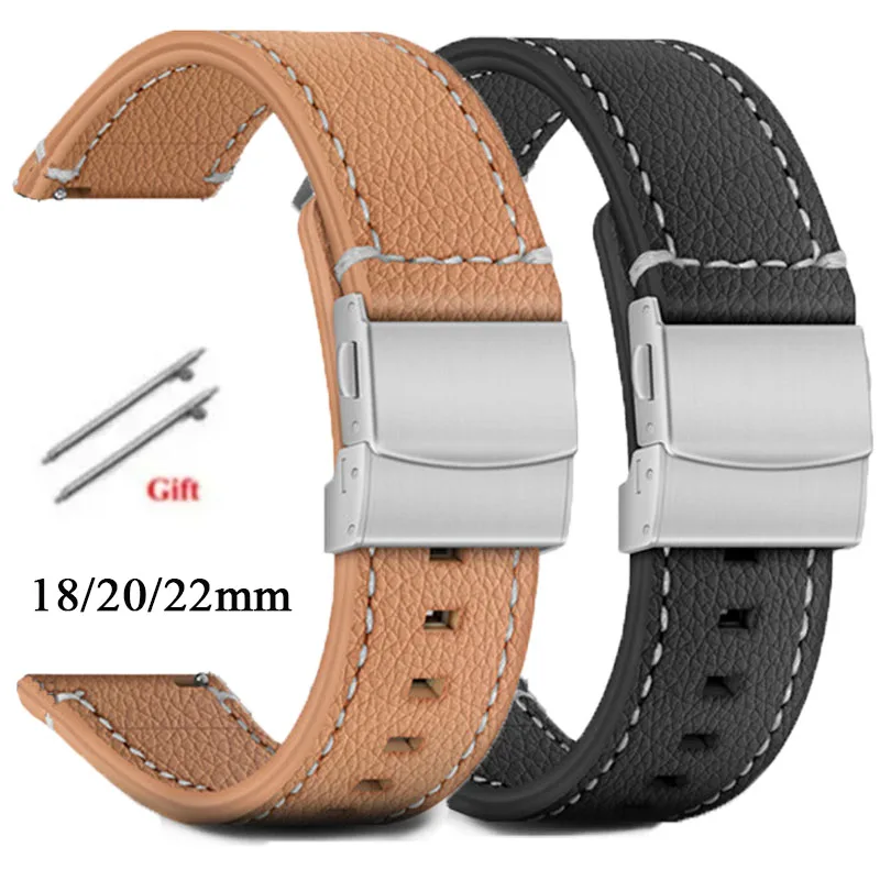18mm 20mm 22mm Genuine Leather Watch Strap for Seiko for Tudor for Omega Watch Band Accessories Sport Quick Release Bracelet