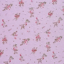 Vibrant Pink Floral Cotton Fabric (Purple)