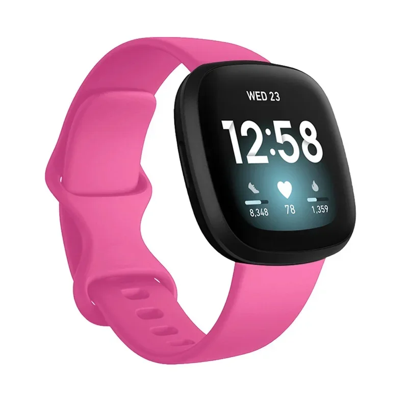 Silicone Sport Strap for Fitbit Versa and Sense - Soft Smartwatch Band Accessory