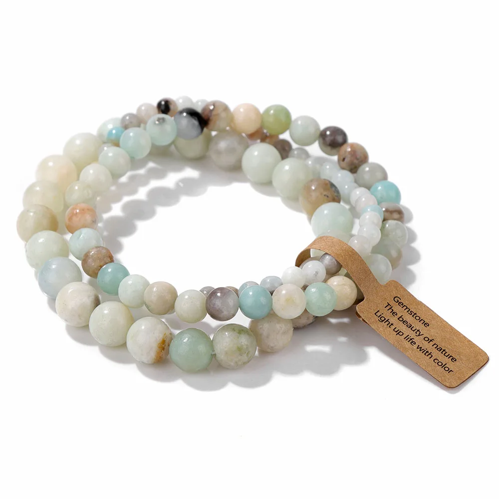 Homxi Natural Stone Bead Bracelet - 8mm Rose Red Beads, Adjustable Bracelet For Women & Men
