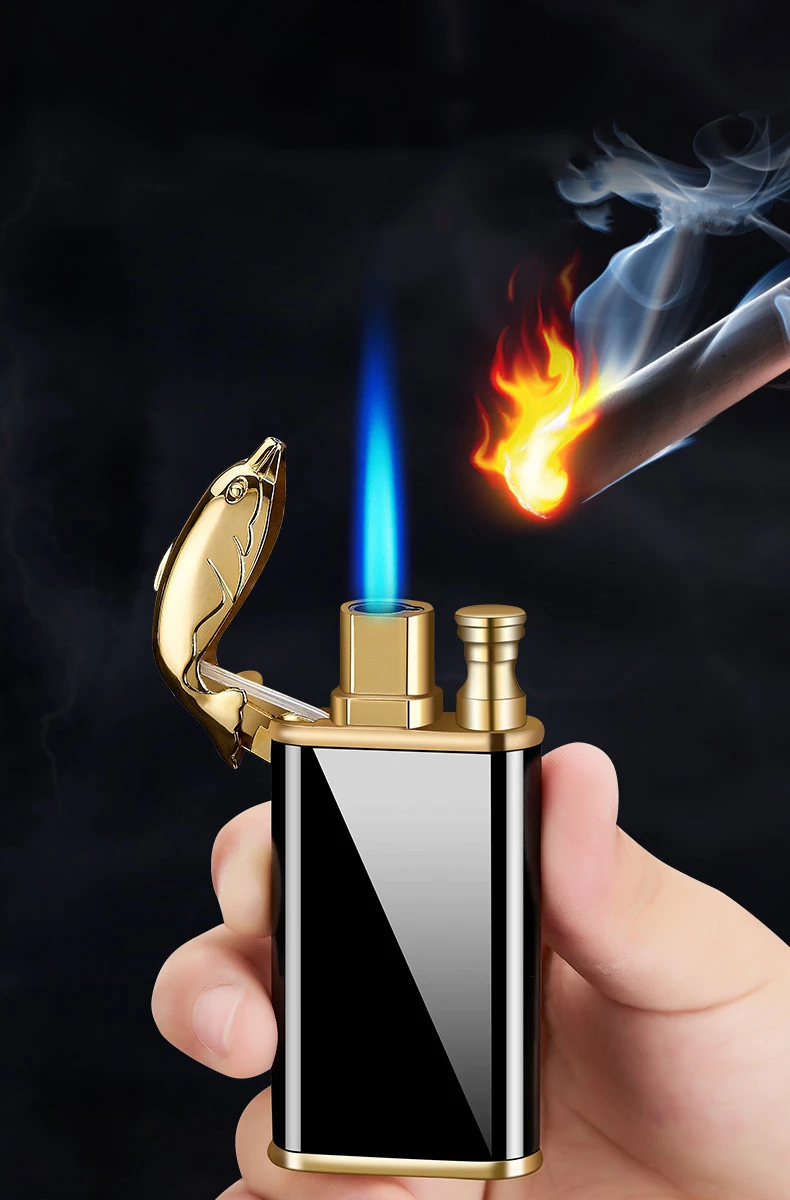 Description Picture 4 of itemCreative Dragon Double Fire Lighter Jet Flame Open Fire Conversion Windproof Gas Lighter Smoking Personalized Gift For Boyfriend