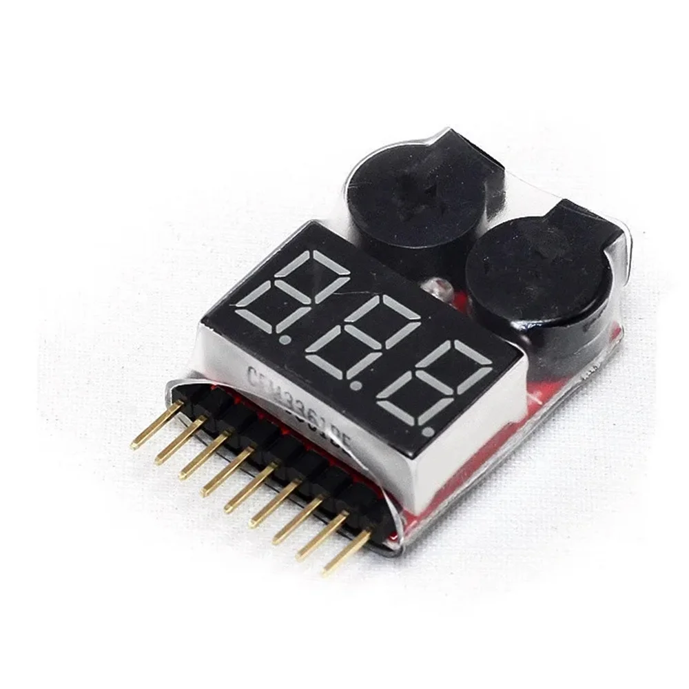 Lipo 배터리 테스터 BX100 RC 1-8S Lipo 리튬 이온 배터리 용 LED 표시기가있는 저전압 부저 경보 소리 경고 검사기