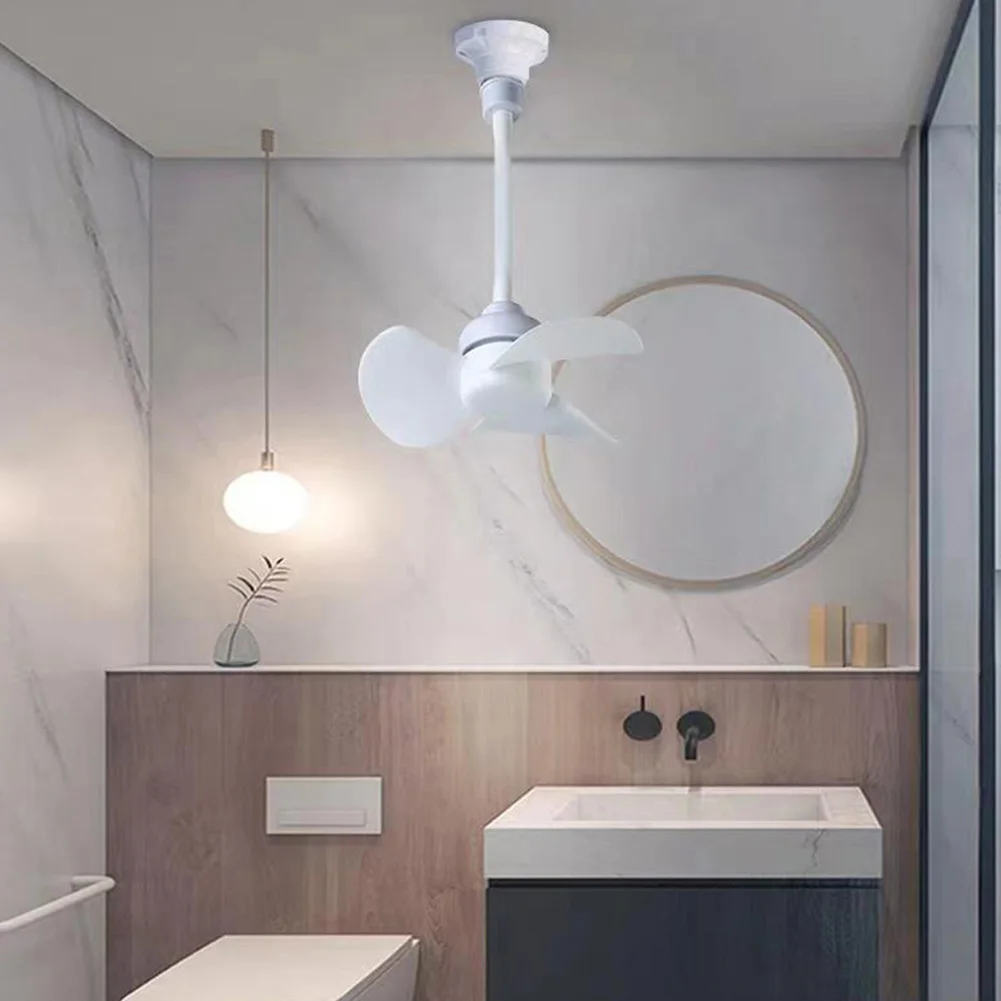 Chandelier Ceiling Fan E27 Base/USB Indoor Ceiling Fan Light Hose Extender Light Bulb Fan with Socket for Bedroom Living Room