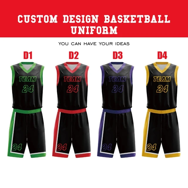  Custom Gradient Basketball Jersey Kit Printed Team Name &  Number Personalized Sports Uniform for Men/Youth, Sleeveless, Black, One  Size 