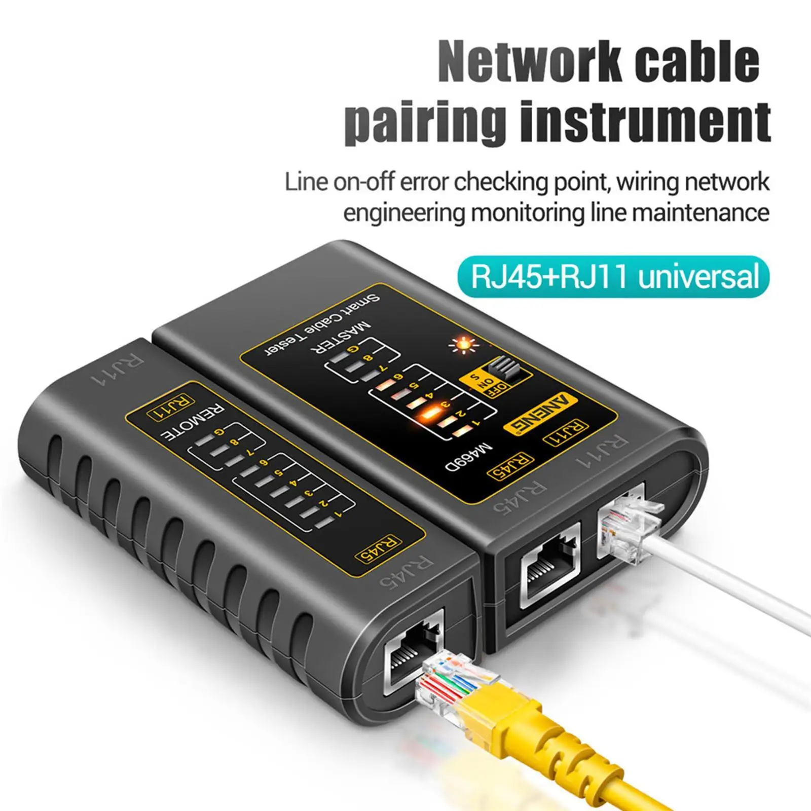Network Cable Tester ANENG M469D Cable Lan Tester RJ45 RJ11 RJ12 CAT5 UTP LAN Networking Tool Network Repair Tools