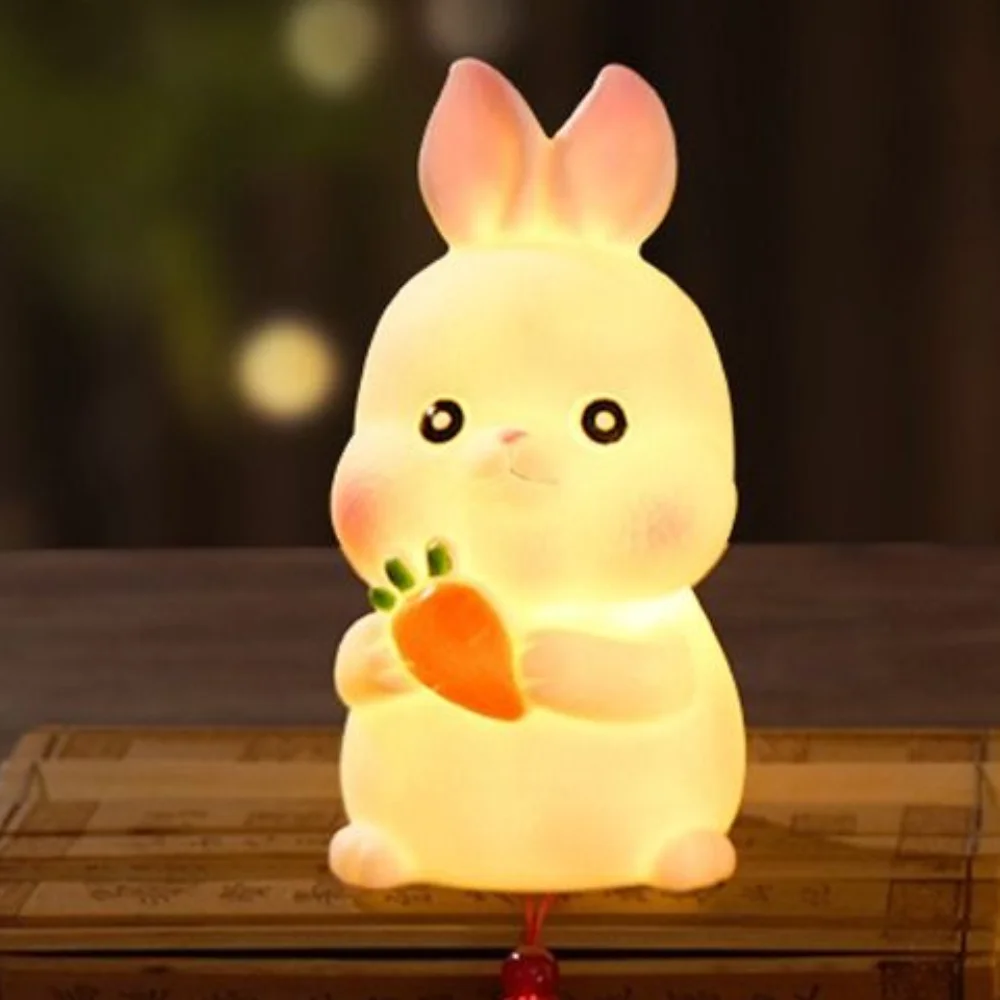 Cartoon Chinesische Hasen-Laterne Traditionelle Handgefertigte LED-Laterne Spielzeug Segensbringer Tragbare Handlampe Neujahr – Detail 8