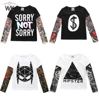 Toddler Boys Cotton T Shirt Tattoo Sleeve Tee Kids T-Shirt Tops Baby Boy Pullover Clothes Newborn Infant Ontfit 1-7Years 1
