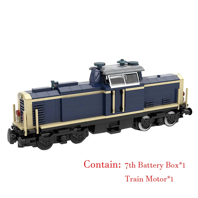 

High-tech Motor City Electric Train V100 German Cargo Locomotive Building Blocks Kit Railway Track Bricks Kid Toys Gift