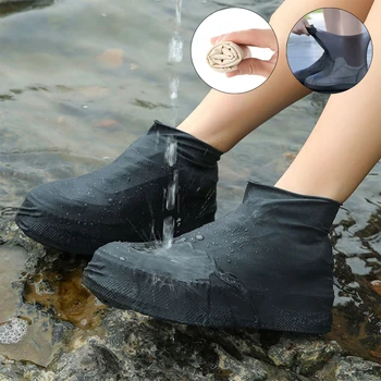 1 Pair Latex Rain Boot Overshoes Travel For Outdoor Use Latex Waterproof Shoe Covers Rainy Day Non-slip Reusable Foot Cover