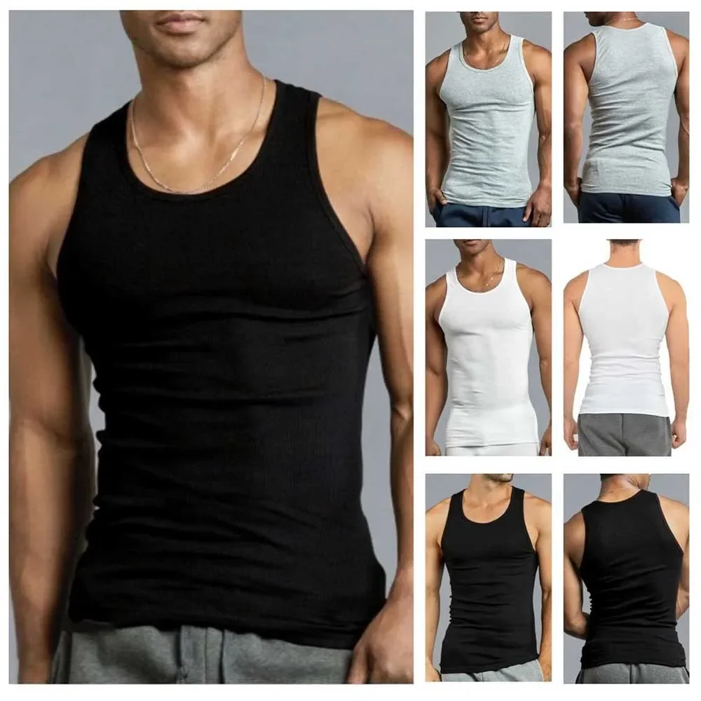 Popular Men Tank Tops Undershirt Gym Workout Stringer Fitness Comfortable T-Shirt Beater Undershirt Male T-shirts