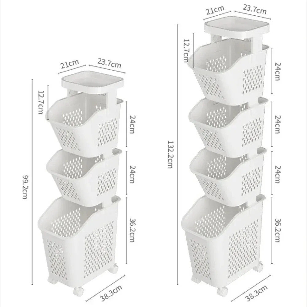 Bathroom Dirty Clothes Basket Cart Multifunctional Dirty Clothes Shelf with Wheels Rolling Laundry Basket Bathroom Storage Rack