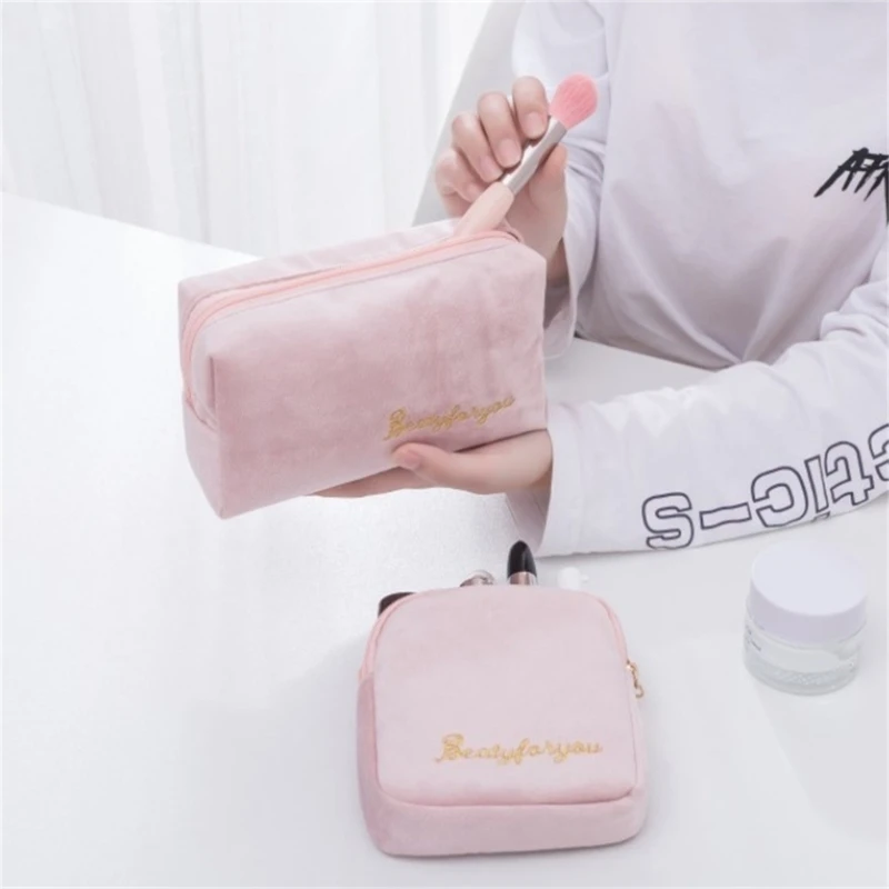 4pcs Multifunctional Warm Winter Makeup Bag for Women Storage Cosmetic Bags Large Capacity Travel Toiletry