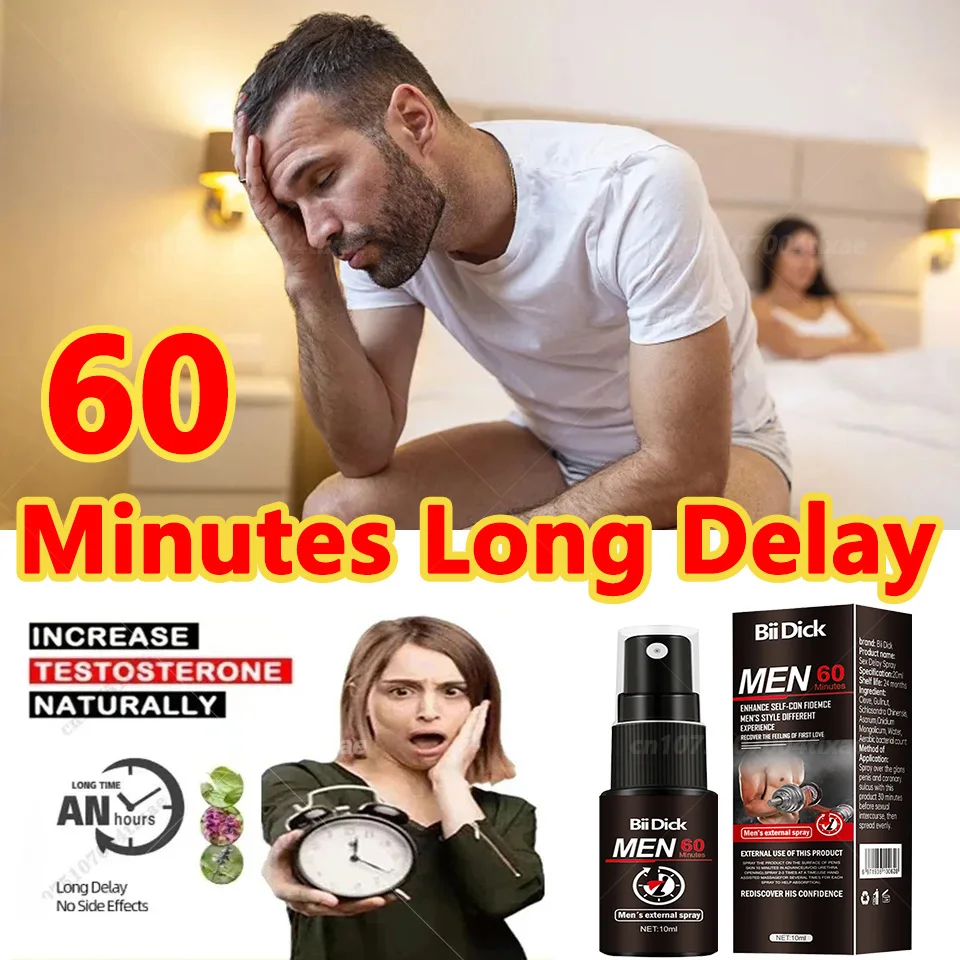 Male Penile Delay spray for External Use Long lasting 60 minutes Anti premature ejaculation Fast Erectile Product for Adults male penile delay spray