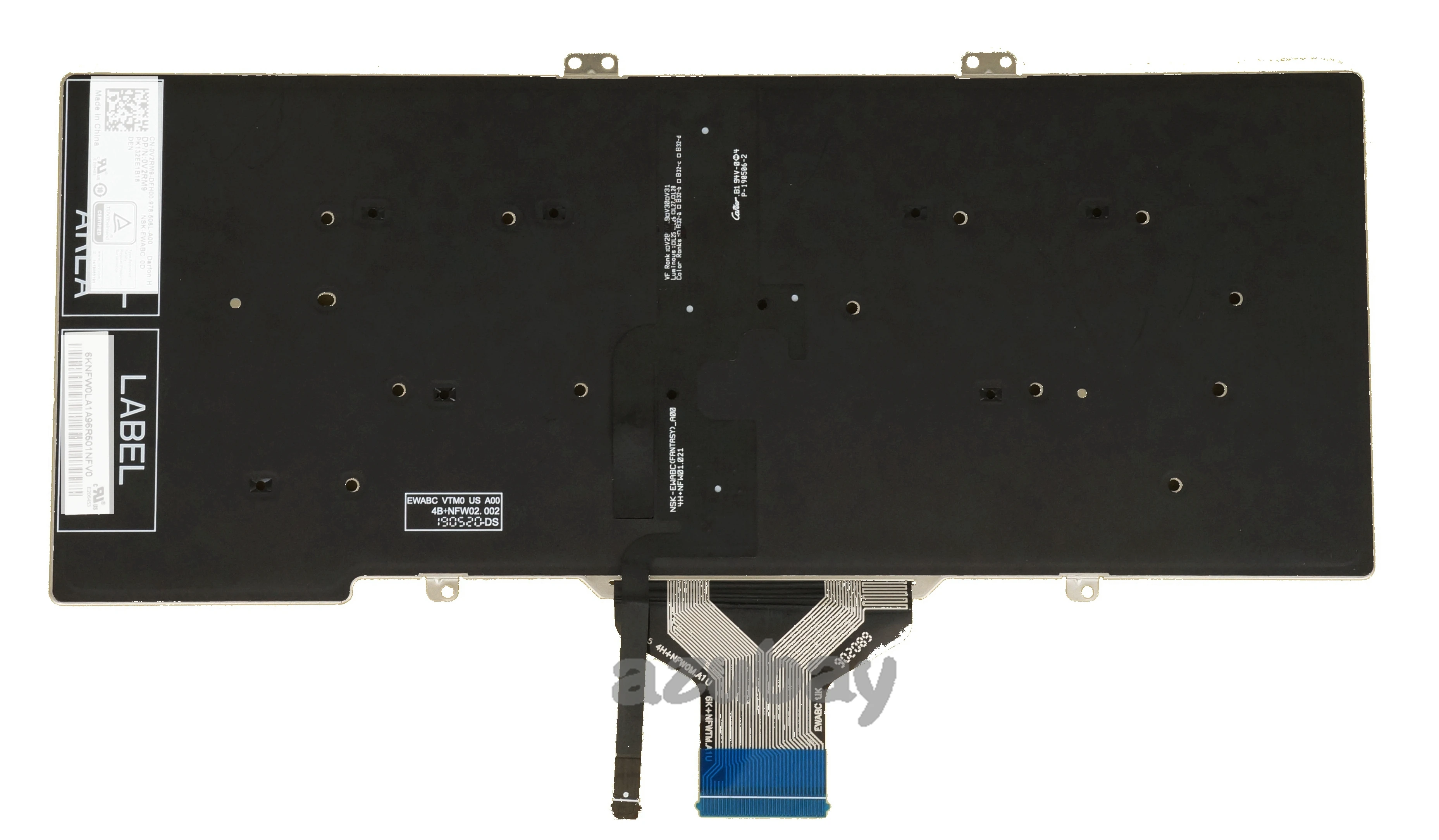 Teclado para Dell 0v2rm9 0x99gr 0v5h1j 0v0whp 0vwkct 0rn86f 0pkm5d 0t1rhw 09c07n 0y1f5w Nsk-ewabc Sn7282bl Pk132ee1b00 0gjxgm - Imagem 2