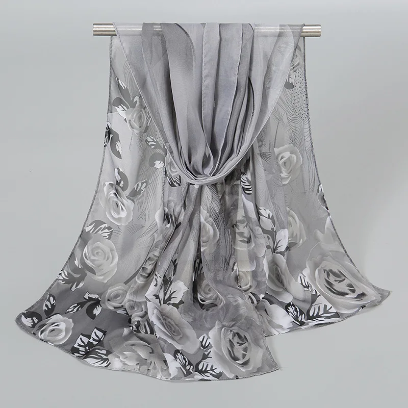 new chiffon scarf female spring and autumn large super long printed silk scarf wild shawl summer sun sand 6