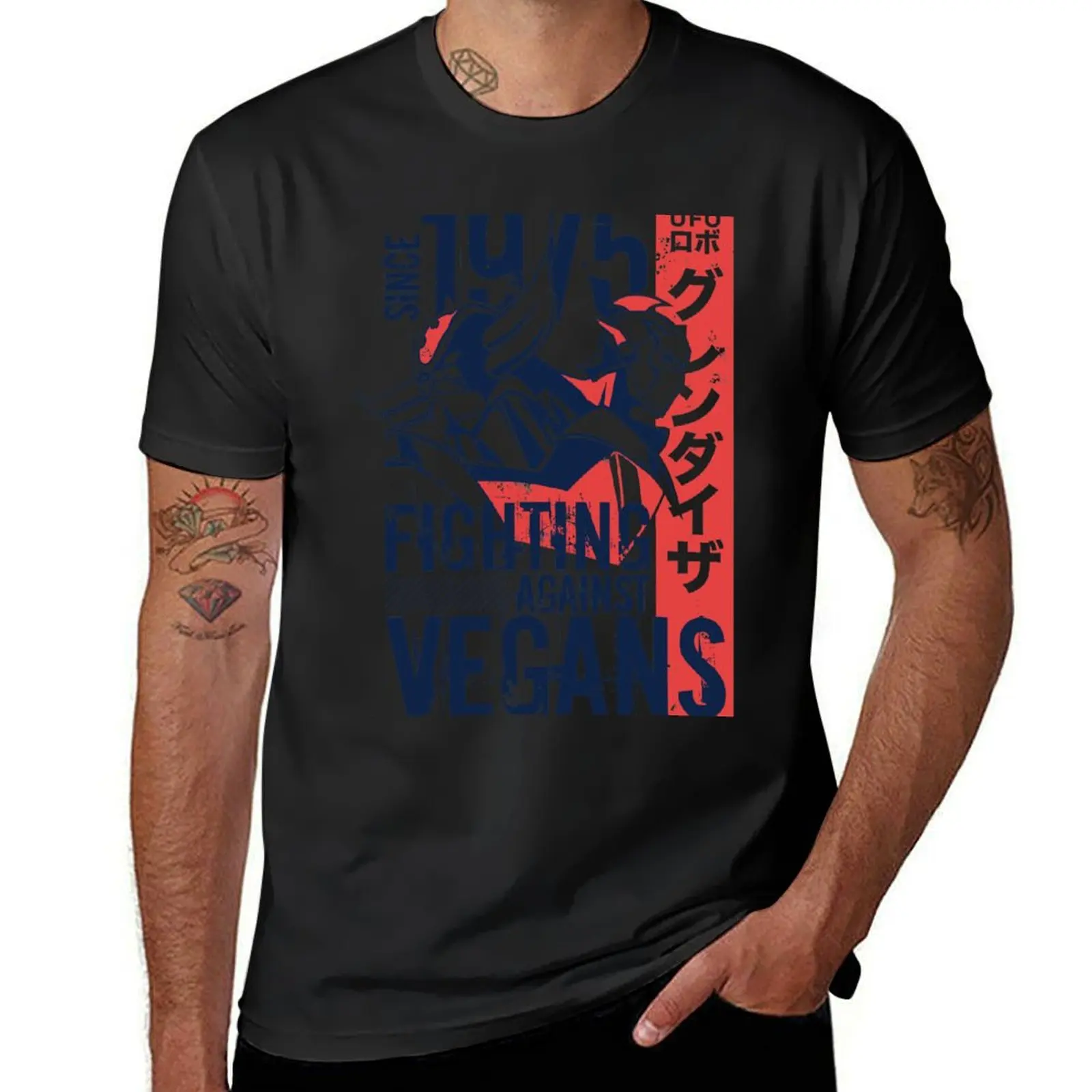 

046 Grendizer Vegan T-Shirt oversized Short sleeve tee slim fit t shirts for men