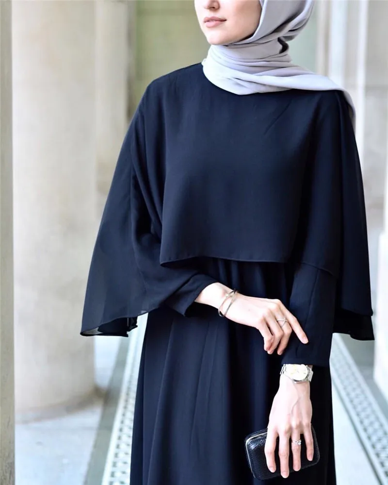 Muslim Dresses Chiffon Elegant Cloak Big Swing Robe Muslim Abaya Hijab Dress Eid Abaya Muslim Dress Women Muslim Sets Abaya
