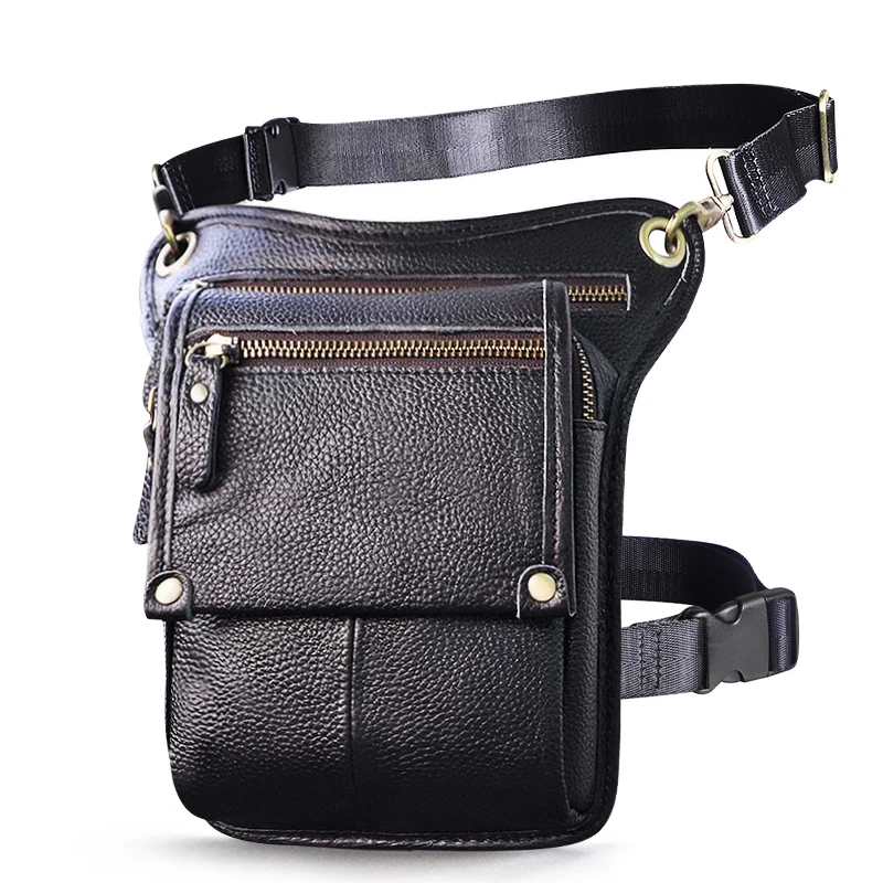 Top Qualität Leder Mode Kleine Reise Messenger Sling Tasche Design Fanny Taille Gürtel Pack Drop Bein Tasche Männer Frauen Weibliche 211-4