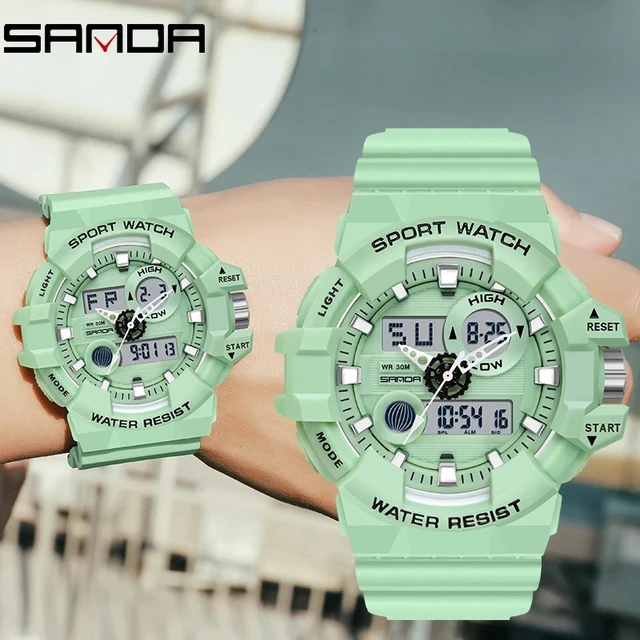 SANDA-reloj deportivo de cuarzo para hombre, cronógrafo militar de lujo, resistente al agua, con pantalla Dual y alarma, 780 1
